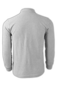 SKLPS003 solid color hemp gray 014 long sleeve men's Polo shirt 1AD01 customized sports solid color Polo shirt polo shirt shop polo shirt manufacturer polo shirt price front view